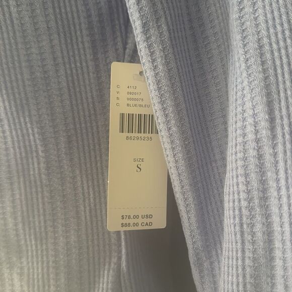 NWT Anthropologie Blue Andie Ribbed Henley Top by Pilcro: Thermal Edition Size S - Picture 4 of 5